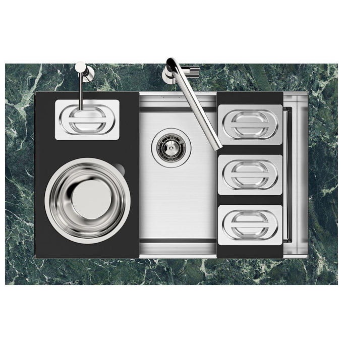 Foster 1254850 Quadra Evo Sottotop Lavello Incasso Acciaio Inox Spazzolato 47x47 colore Acciaio Inox