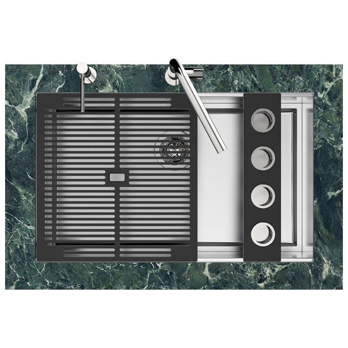 Foster 1254850 Quadra Evo Sottotop Lavello Incasso Acciaio Inox Spazzolato 47x47 colore Acciaio Inox