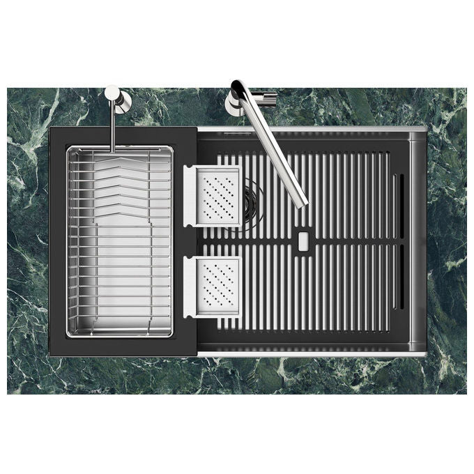 Foster 1254850 Quadra Evo Sottotop Lavello Incasso Acciaio Inox Spazzolato 47x47 colore Acciaio Inox