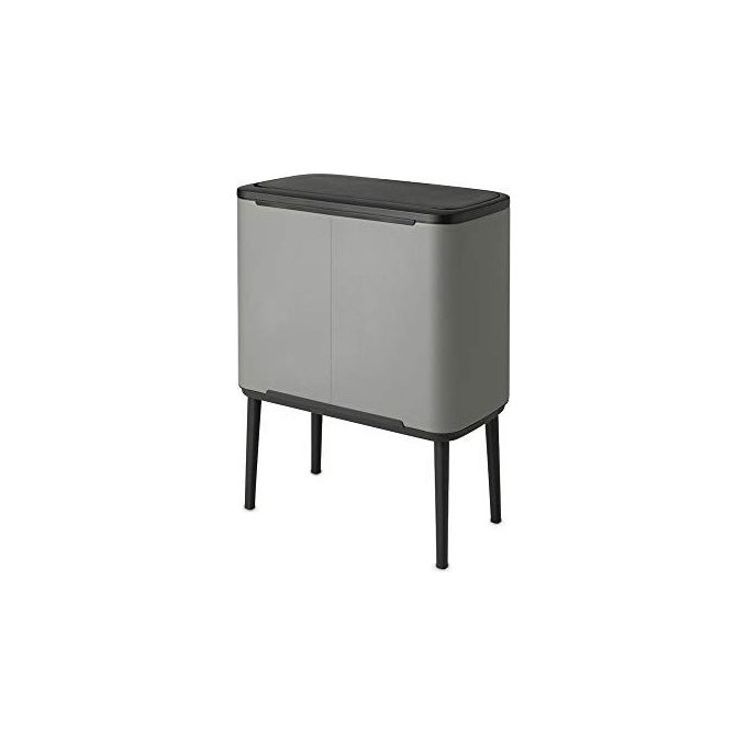 Brabantia 127229 Bo Pattumiera 3x11L Apertura Soft-Touch Gambe Regolabili colore Grigio Mineral Concrete