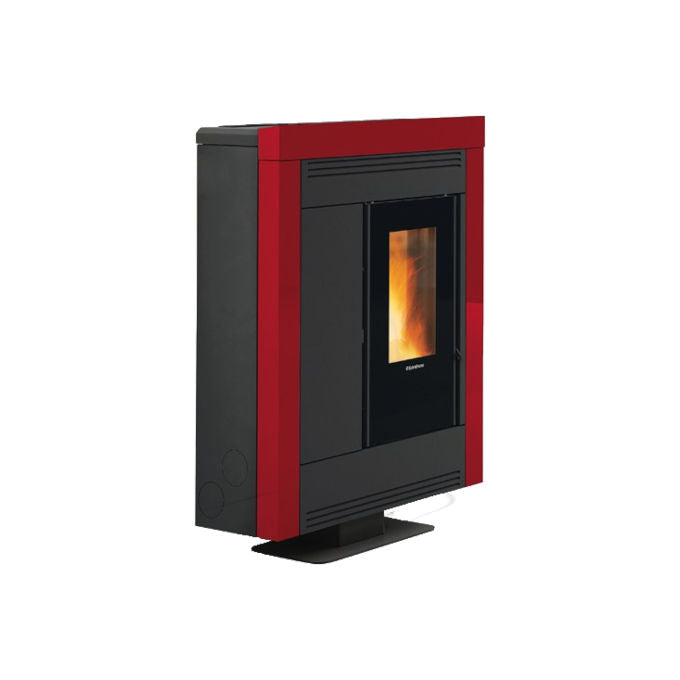 Extraflame SOUVENIR STEEL EVO Stufa a Pellet 10,2 kW Canalizzata fino a 6 m con Telecomando e Cronotermostato Settimanale (112,4x82,1x34,3 cm) colore Bordeaux