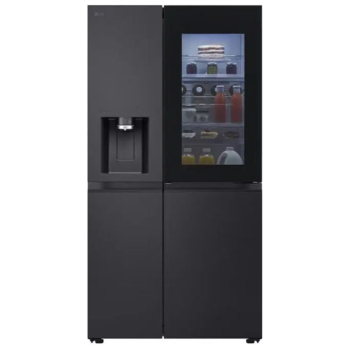 LG GSXE91EVAD InstaView Frigorifero Americano Side by Side 628 L 179 cm Classe D 35 dB Wi-Fi Door in Door Dispenser UVnano No Frost colore Nero