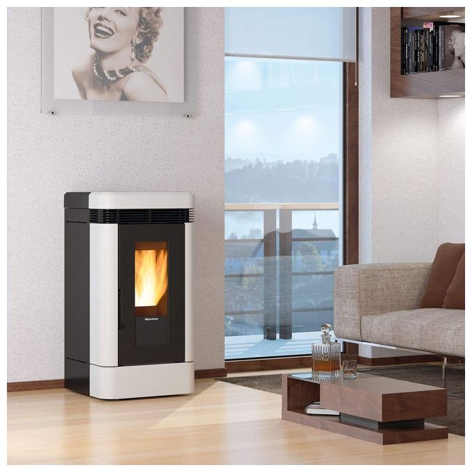 LA NORDICA Extraflame LUCIA Plus Stufa a Pellet Canalizzata Libera Installazione 12kW Bianco