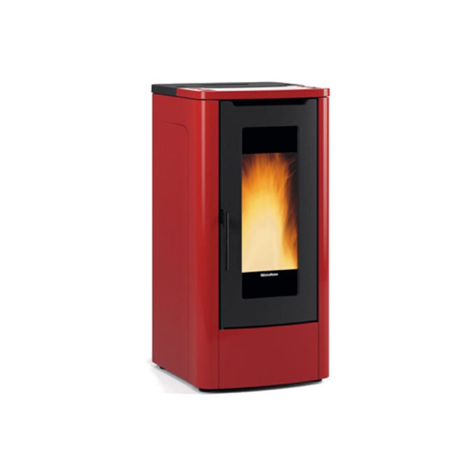 Extraflame 1284150 Teorema Plus Stufa a Pellet Potenza 3,5-12 kW Classe A+ Canalizzazione 2 Locali colore Bordeaux