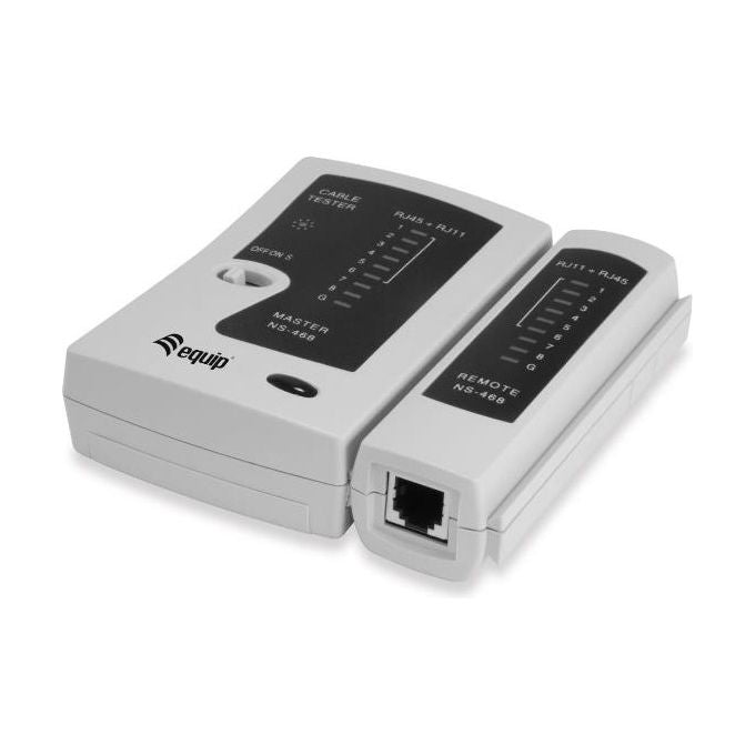 Equip 129503 Kit di Strumenti per Installatore di Rete 4 Pezzi con Crimper LSA Punch Down Stripper per Cavi e LAN Tester Custodia con Cerniera colore Nero