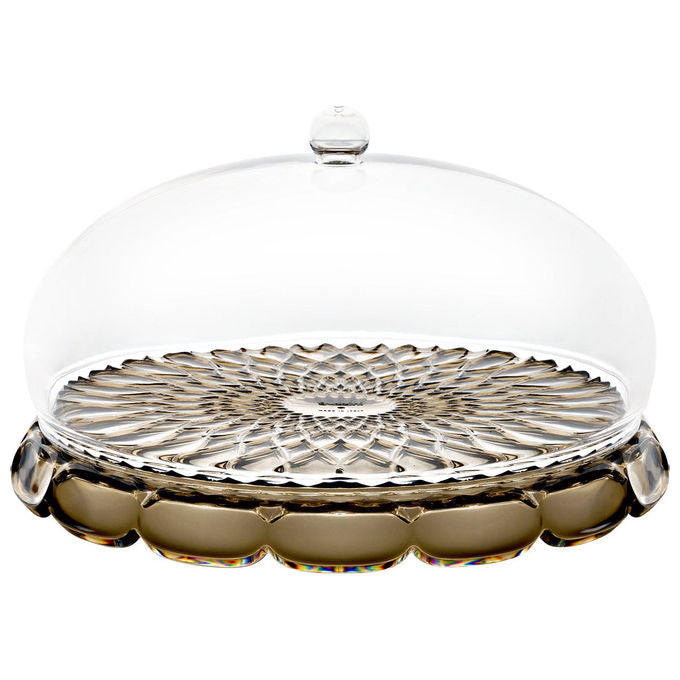 Guzzini 131801STE282 Set Tortiera Vanity in Cristallo Acrilico Bio-based Diametro 30 cm Altezza 16 cm colore Fumo