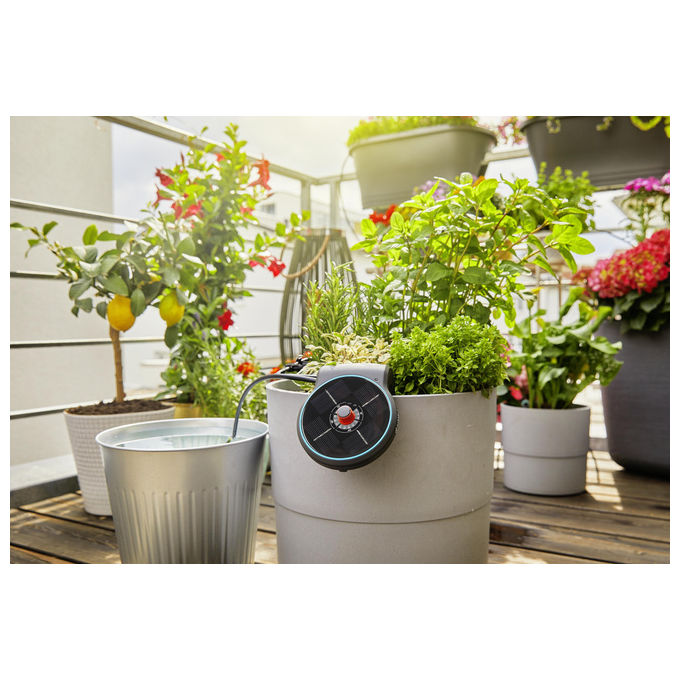 Gardena AquaBloom Set Irrigazione a Goccia Solare Automatica fino a 20 piante 14 programmi tubo 20 m colore Grigio