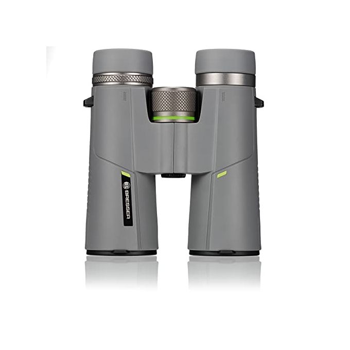 BRESSER 1330842 Wave Binocolo 8x42 mm con Prismi BaK-4 Rivestimento FMC Impermeabile colore Grigio