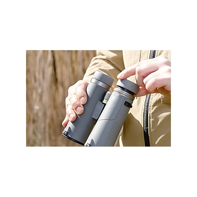 BRESSER 1330842 Wave Binocolo 8x42 mm con Prismi BaK-4 Rivestimento FMC Impermeabile colore Grigio