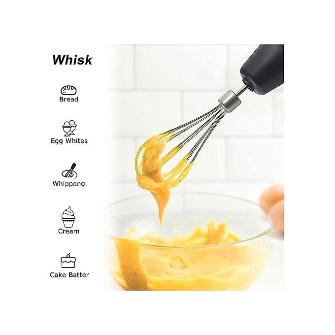 Black+decker BXHBA1200E Frullatore ad Immersione 1200W 20 Velocita' Turbo 4 Lame Inox Tritatutto 350ml Bicchiere 500ml Frusta BPA Free colore Nero
