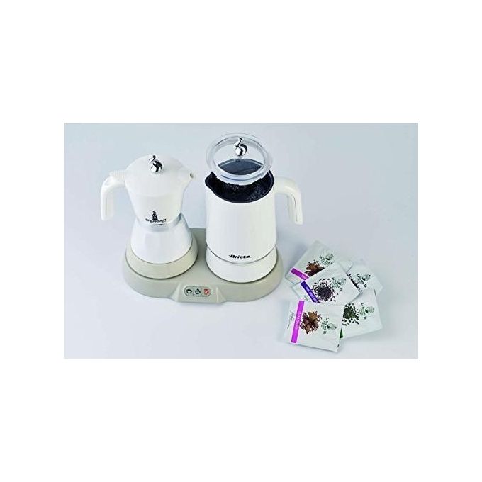 Macchina Caffe' Espresso Moka Elettrica 2 o 4 Tazze + Cappucinatore Montalatte Potenza 500 Watt - Breakfast Station - 1344