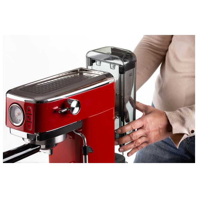 Ariete, Macchina da Caffe', 1.1L, 1300W, con Manometro, Rossa
