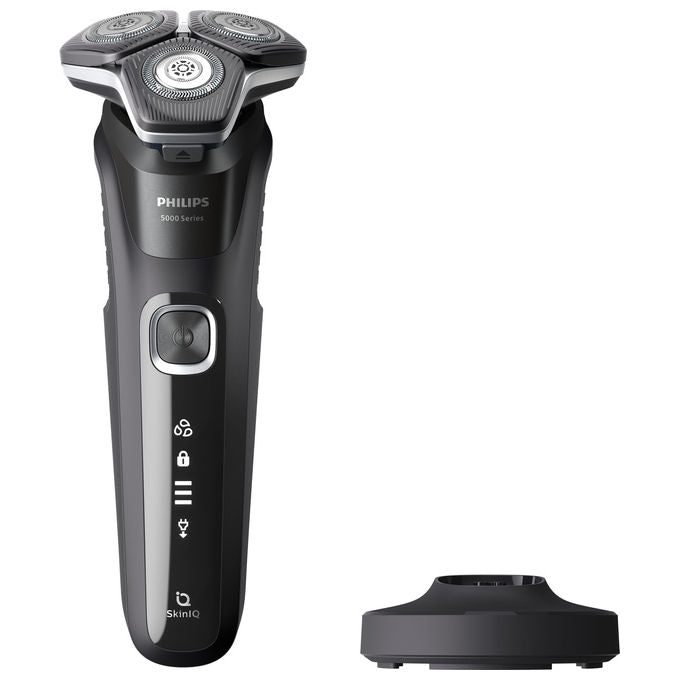 Philips S5898-25 Serie 5000 Rasoio elettrico rotante Wet and Dry 3 testine autonomia 60 min colore Nero