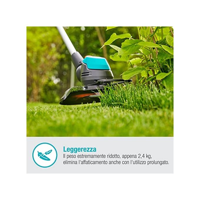 Gardena 14700-20 EasyCut Trimmer a Batteria 23 cm 18V 2Ah 45 min Telescopico colore Nero