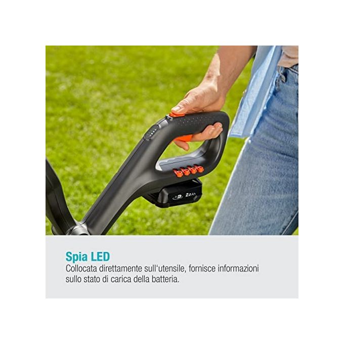Gardena 14700-20 EasyCut Trimmer a Batteria 23 cm 18V 2Ah 45 min Telescopico colore Nero