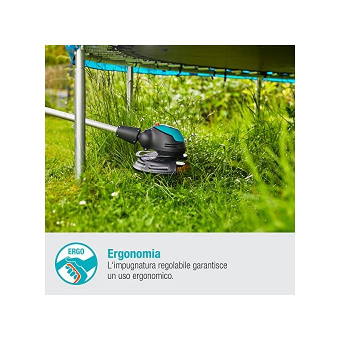Gardena 14700-20 EasyCut Trimmer a Batteria 23 cm 18V 2Ah 45 min Telescopico colore Nero