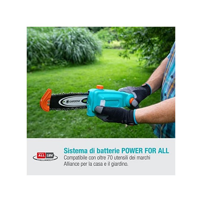 Gardena 14770-20 Tagliasiepi Telescopico A Batteria THS 42-18V P4A Set Pronto All'Uso Lama 42 cm Asta Telescopica fino a 4 m Batteria 18V POWER FOR ALL Inclusa colore Nero
