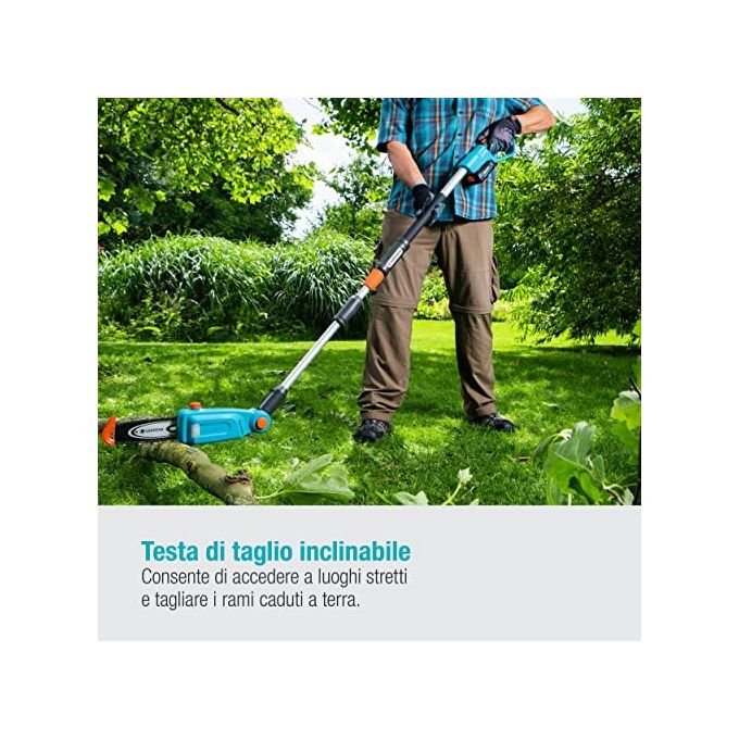 Gardena 14770-20 Tagliasiepi Telescopico A Batteria THS 42-18V P4A Set Pronto All'Uso Lama 42 cm Asta Telescopica fino a 4 m Batteria 18V POWER FOR ALL Inclusa colore Nero
