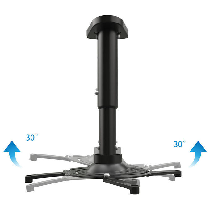 Irradio 149302143 supporto da soffitto per videoproiettore universale 10 kg regolabile 240 a 310 mm rotazione 360° nero