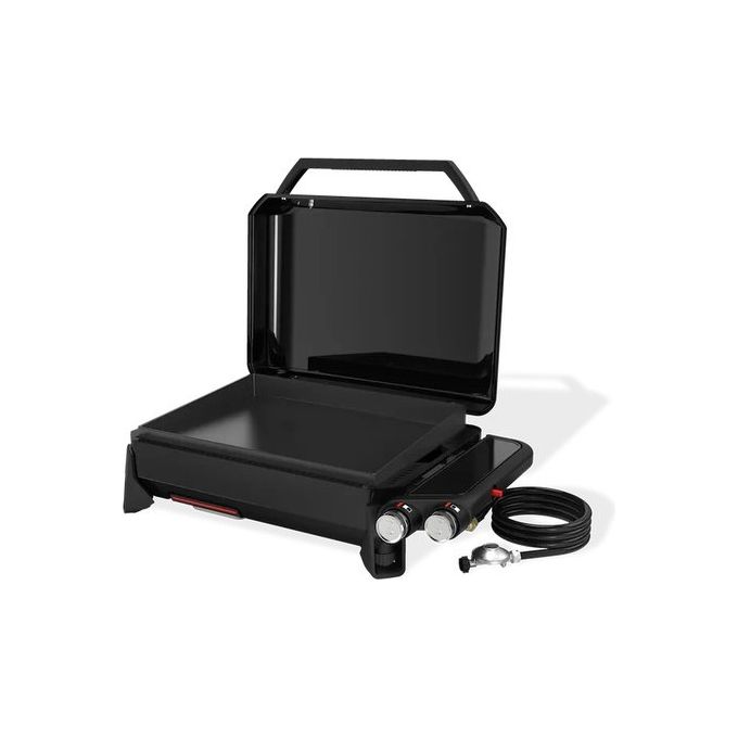 Weber 1500244 Piastra Premium Slate GP a gas 2 bruciatori 4,7 kW superficie in ghisa smaltata antiaderente 2270 cm² colore Nero