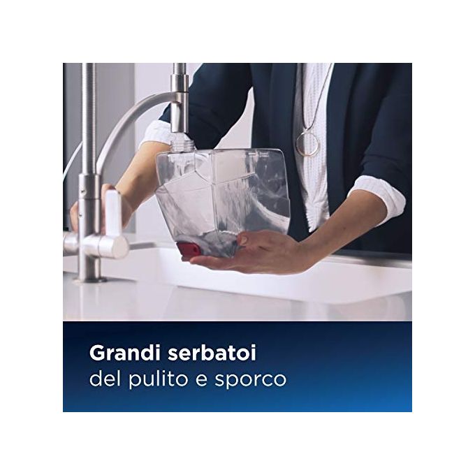 [ComeNuovo] Bissell 1558N SpotClean Pro Pulitore Portatile e Lavamoquette per Macchie ed Aloni Capacita' 2,9 Litri Potenza 750 W Rosso-Titanio