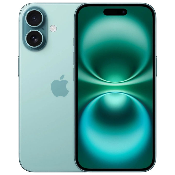 Apple MYEU3QL-A iPhone 16 Smartphone 5G 6.1'' 512GB chip A18 iOS 18 IP68 colore Verde acqua