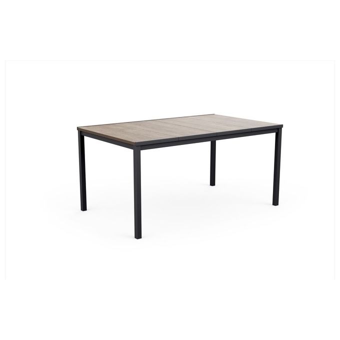 Keter 260567 Porto Tavolo da Esterno 6 Persone Piano Effetto Legno Frassino Deco Coat 159x95x75 cm colore Grafite
