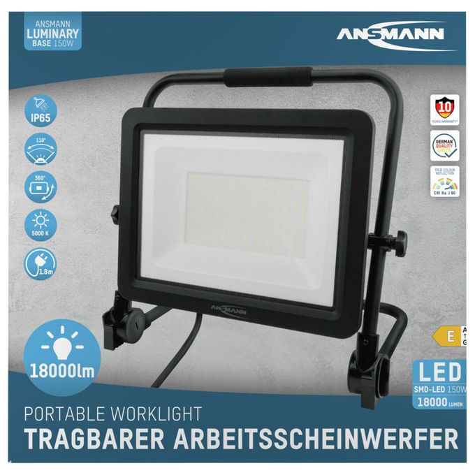 Ansmann 1600-0629 FL150W-AC Proiettore da cantiere LED 150 W 18000 lm 5000 K colore Nero