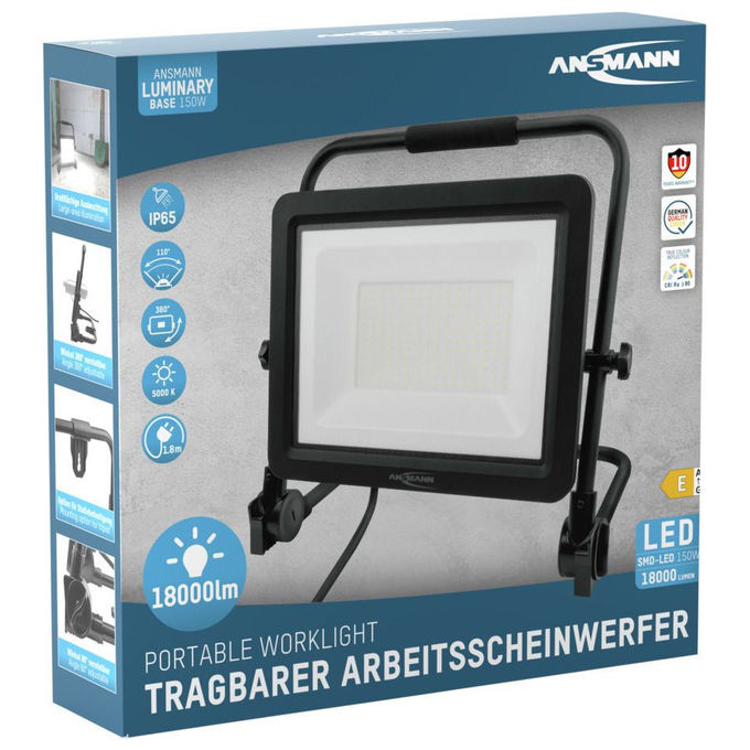 Ansmann 1600-0629 FL150W-AC Proiettore da cantiere LED 150 W 18000 lm 5000 K colore Nero