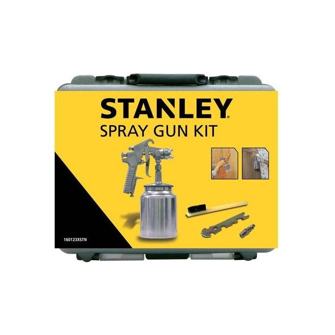 Stanley 160123XSTN Kit Aerografo Professionale Serbatoio Inferiore 1 L Ugello 1.8 mm Pressione 3 4 bar con Accessori e Valigetta