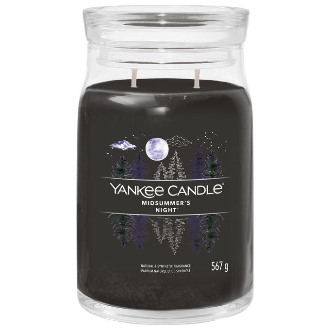 Yankee Candle Candela Cilindro Muschio Patchouli Nero Cera di Soia 15.7 cm