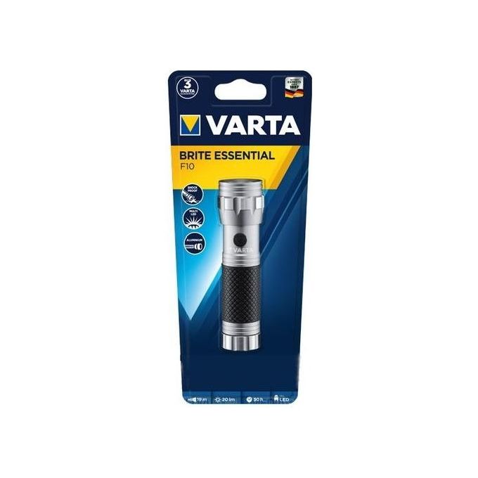 Varta 15608201401 Brite Essential F10 Torcia LED 14 LED 20 lumen autonomia 30h portata 19m colore Argento Nero