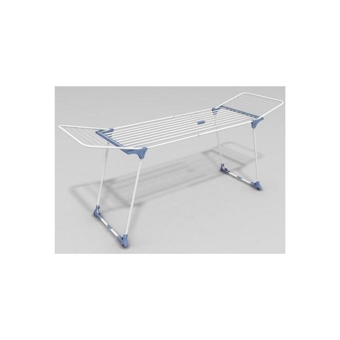 Gimi 99200 Dinamik 30 Stendibiancheria Estensibile Acciaio 30 mt Griglia Telescopica 117-205 cm Ruote Antigraffio colore Bianco