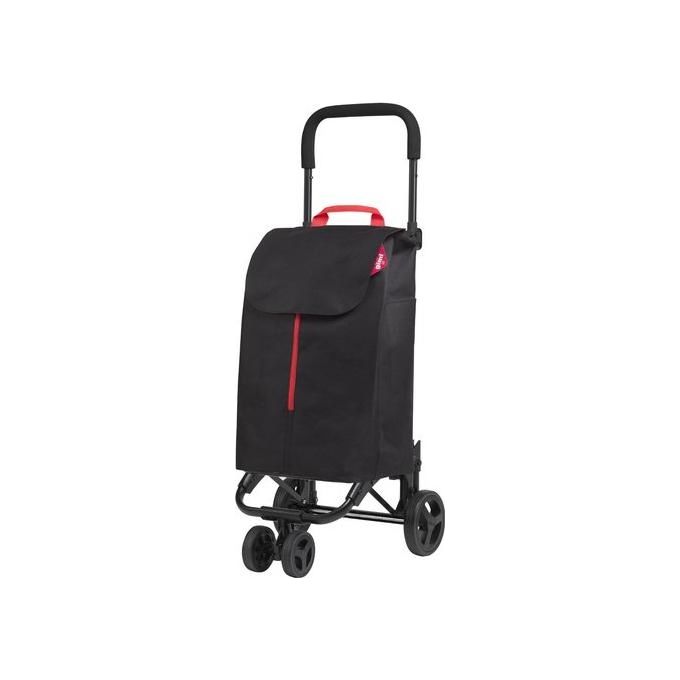 Gimi 169324 Twin Carrello Portaspesa 4 Ruote 50 L Struttura Acciaio Sacca Poliestere Sistema Easy Click colore Nero