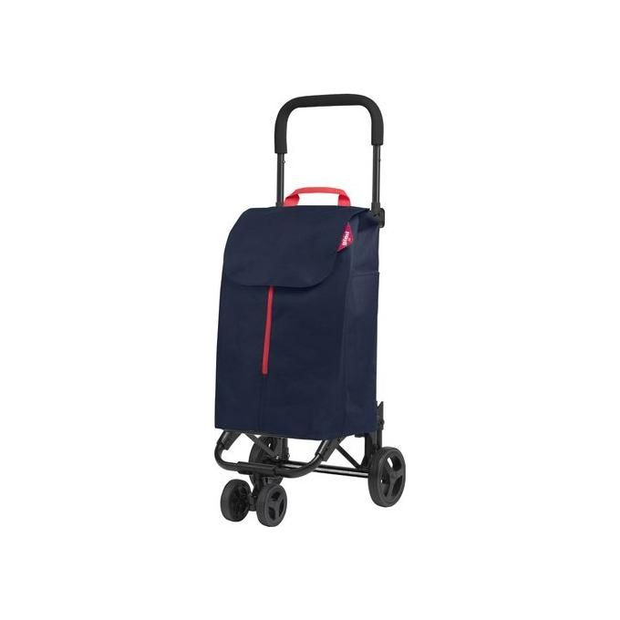 Gimi Twin Carrello Portaspesa 4 Ruote 50 Lt struttura acciaio sacca poliestere sistema easy-click pieghevole colore Blu