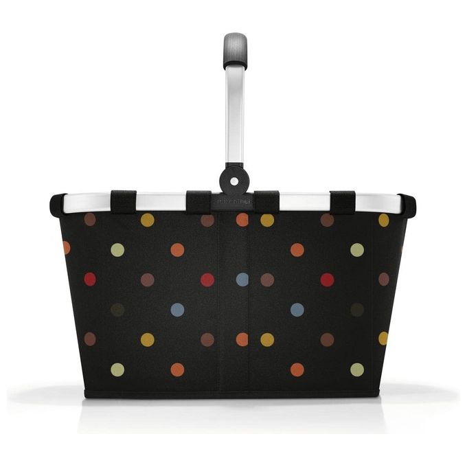 Reisenthel BK7009 Carrybag Cestino per la spesa 22 l Pieghevole con Tasca Zip Struttura in Alluminio colore Punti neri