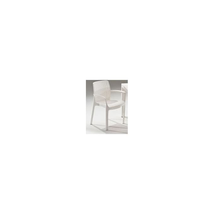 Keter K219493 Bali Sedia da Giardino con Braccioli in Resina Effetto Rattan Impilabile colore Antracite