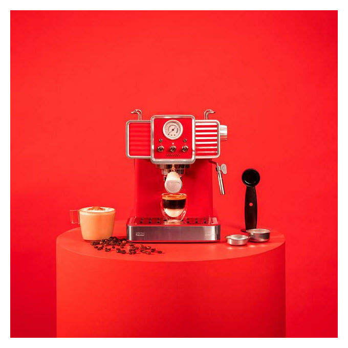 Cecotec 01727 Power Espresso 20 Tradizionale Macchina da caffe' 1,5 L 20 bar 1350 W con montalatte e spegnimento automatico colore Rosso