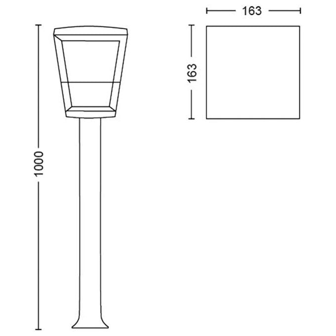 Philips 17442-30-P7 Hue White and Color ambiance Lampione da esterni Econic LED 15 W 1150 lm IP44 Zigbee colore Nero