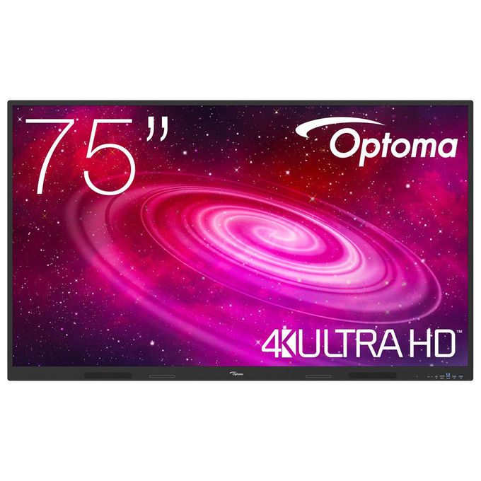 Optoma 1751RK lavagna interattiva 75 pollici, 4K Ultra HD, touch screen 40 punti, Android 14, Wi-Fi 6, nero