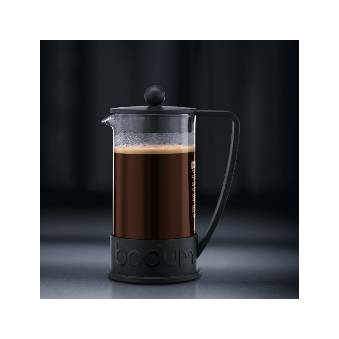 Bodum 10938-01 BRAZIL Cafettiera 8 tazze Parti lavabili in lavastoviglie colore Nero Trasparente
