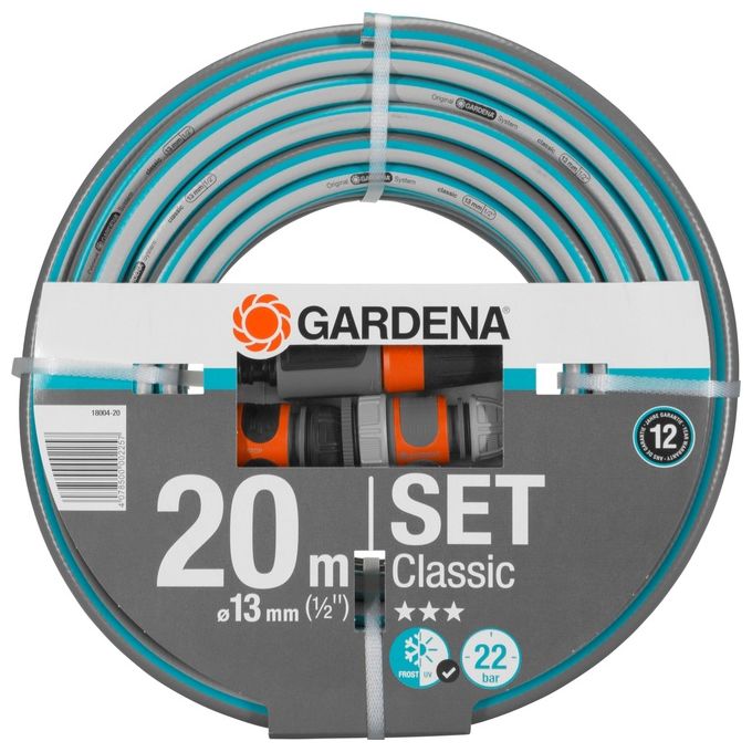 GARDENA Set Tubo Classic 20 m, 13 mm (1-2'') con Raccordi e Lancia di Irrigazione