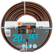Gardena 18044-26 Comfort FLEX Tubo da Giardino 20 m 15 mm con Raccordi e Lancia di Irrigazione colore Nero Arancione