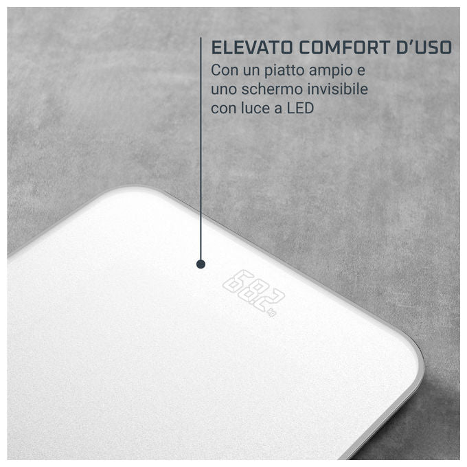 Rowenta, Bilancia Pesapersone, BS1901 Classic 2.0, con Schermo LED Invisibile, Bianco