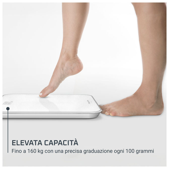 Rowenta, Bilancia Pesapersone, BS1901 Classic 2.0, con Schermo LED Invisibile, Bianco