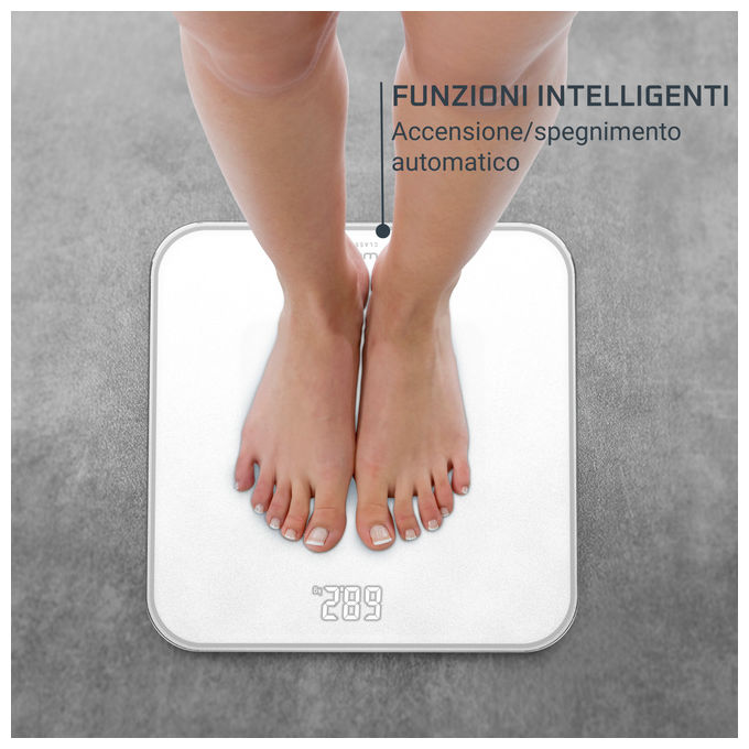Rowenta, Bilancia Pesapersone, BS1901 Classic 2.0, con Schermo LED Invisibile, Bianco
