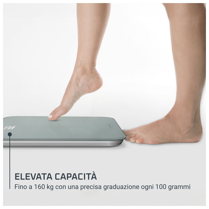 Rowenta BS1903V0 Classic 2.0 Bilancia Pesapersone Digitale Display LED Invisibile 180 Kg Vetro Temperato 31x31 cm colore Eucalipto