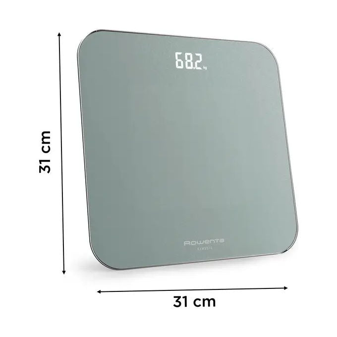 Rowenta BS1903V0 Classic 2.0 Bilancia Pesapersone Digitale Display LED Invisibile 180 Kg Vetro Temperato 31x31 cm colore Eucalipto