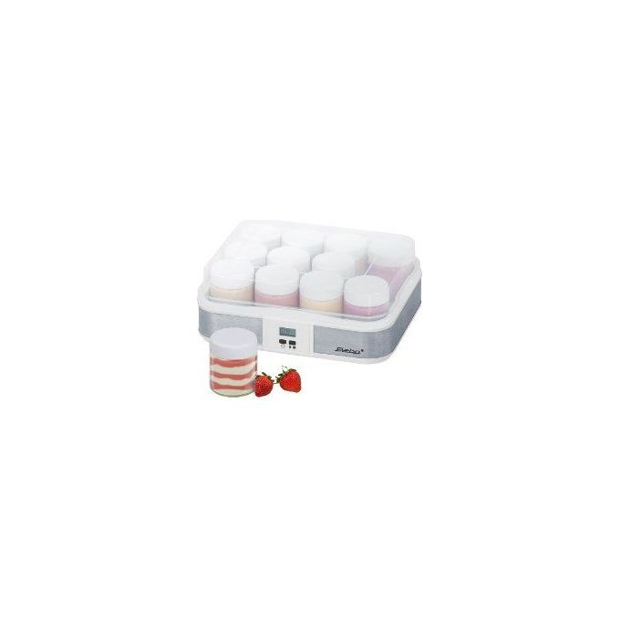 Steba JM 2 Yogurtiera 2,4 L 21 W con Timer LCD e 12 Vasetti in Vetro colore Bianco