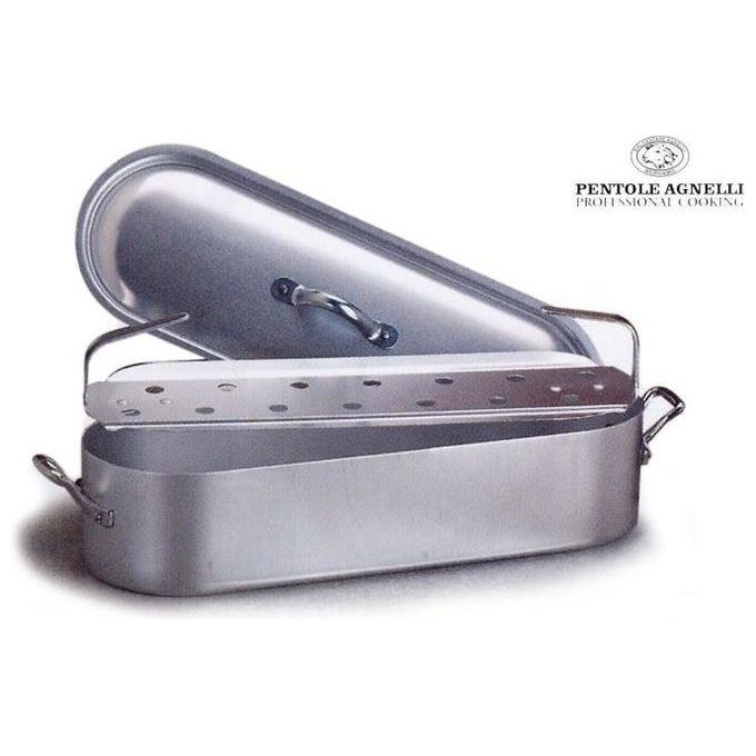 Agnelli FAMA1845 Family Pesciera in Alluminio 2 mm con Griglia e Coperchio colore Argento